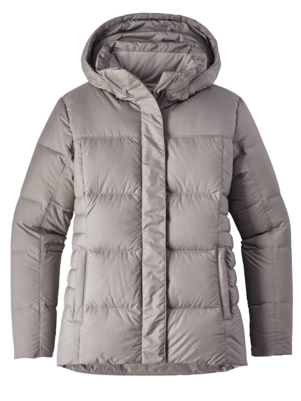 PATAGONIA Down With It Down Puffer Jacket, Grey Detachable Hood